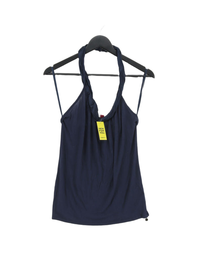 Ted Baker Women's T-Shirt UK 10 Blue Lyocell Modal with Silk