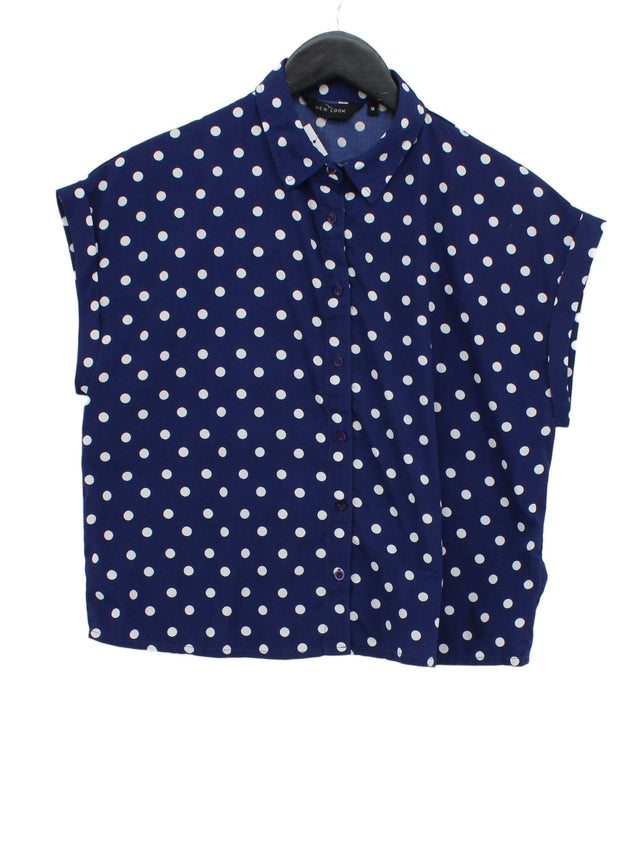 New Look Women's Shirt UK 10 Blue 100% Polyester
