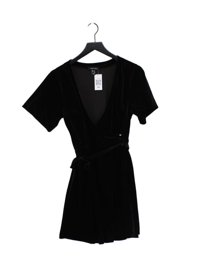 New Look Women's Midi Dress UK 12 Black Elastane with Polyester