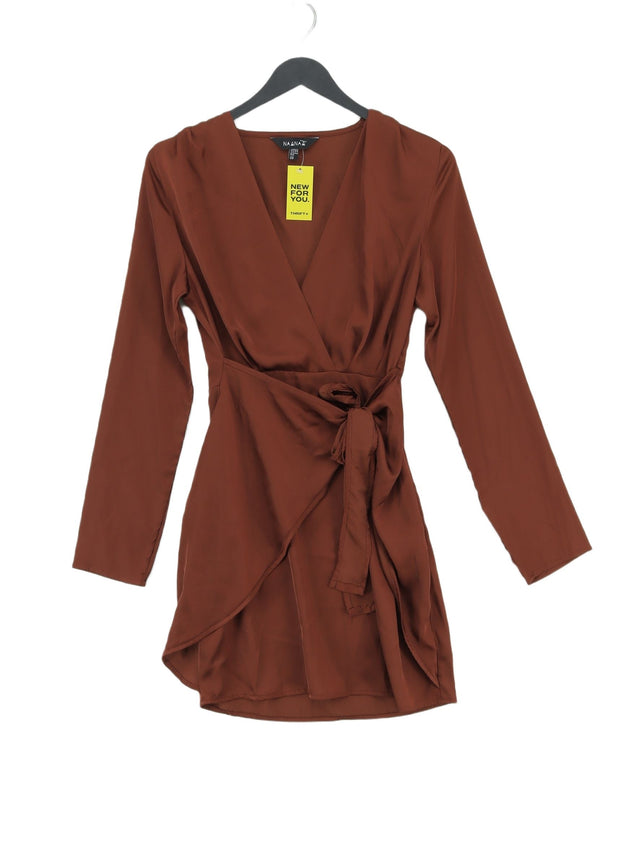 Naanaa Women's Midi Dress UK 8 Brown 100% Other