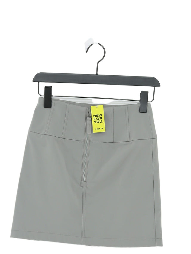 Zara Women's Midi Skirt XS Grey 100% Polyester