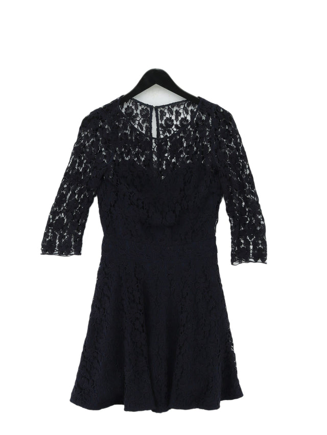 Reiss Women's Midi Dress UK 10 Blue Cotton with Polyester