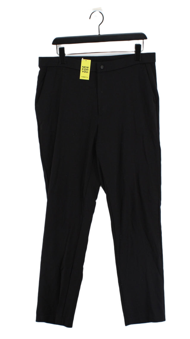 Rohan Men's Suit Trousers W 36 in Black Viscose with Elastane, Polyamide