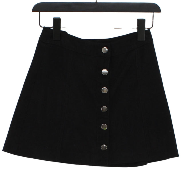 Zara Women's Midi Skirt S Black Polyester with Elastane