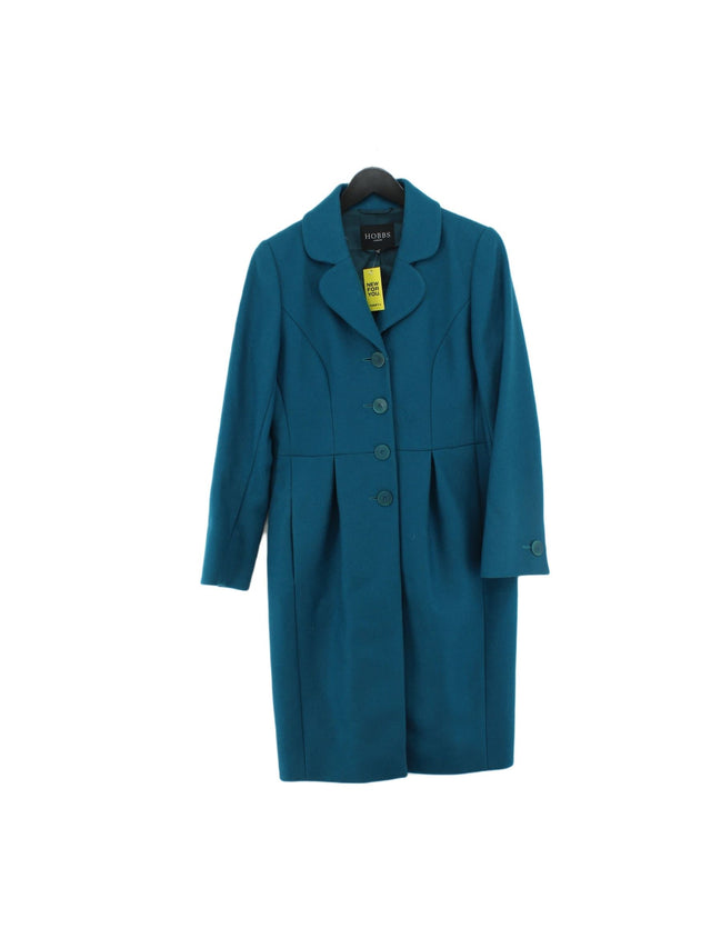 Hobbs Women's Coat UK 12 Blue Wool with Polyamide, Viscose