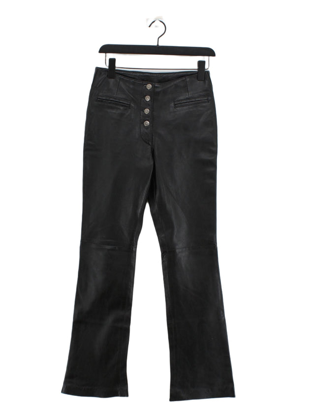 Paul Smith Women's Trousers UK 8 Black Leather with Polyester