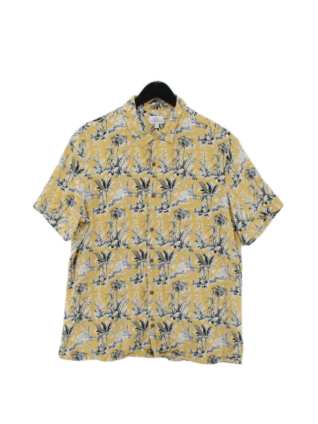 Next Men's Shirt XL Yellow 100% Viscose