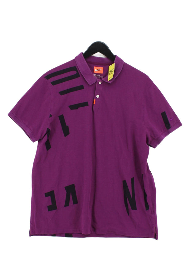Nike Men's Polo XL Purple Cotton with Polyester