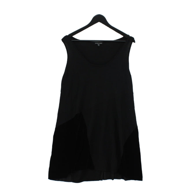 Eileen Fisher Women's Midi Dress M Black Wool with Silk, Viscose