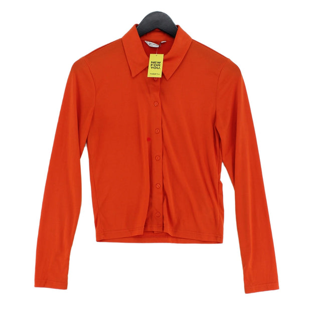 Stradivarius Women's Top M Orange Polyester with Elastane