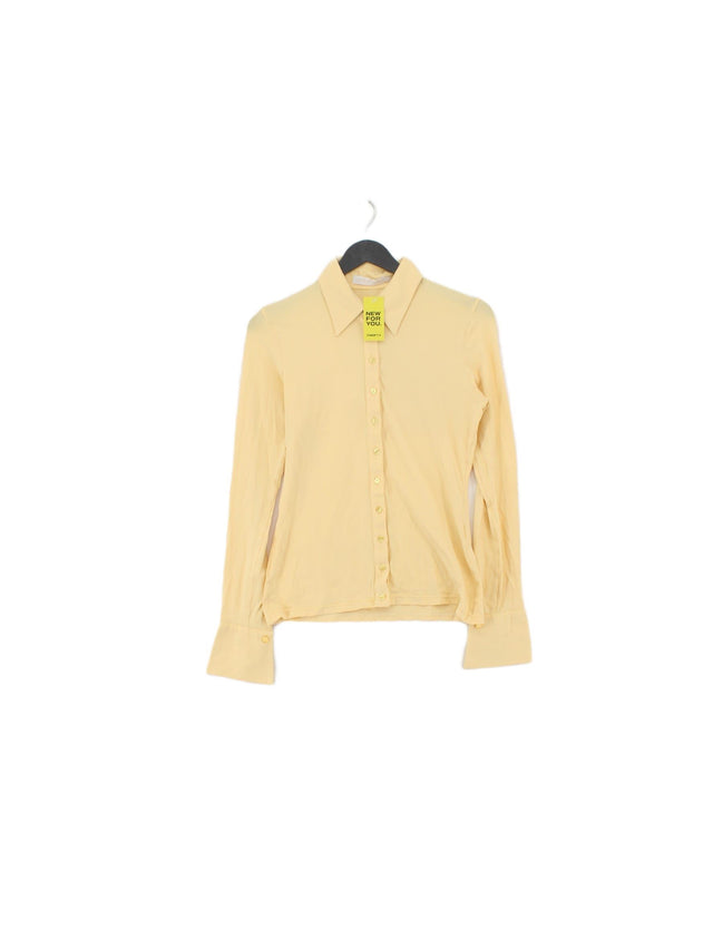 Anne Fontaine Women's Shirt UK 10 Yellow Cotton with Elastane