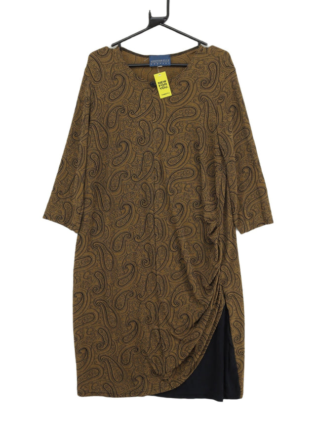 Vintage Women's Midi Dress L Brown 100% Other