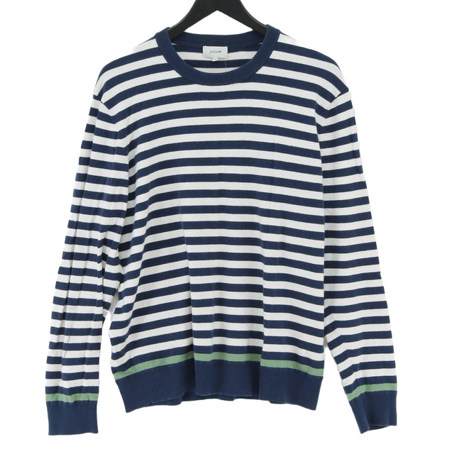 Jigsaw Men's Jumper L Blue Cotton with Elastane, Polyamide