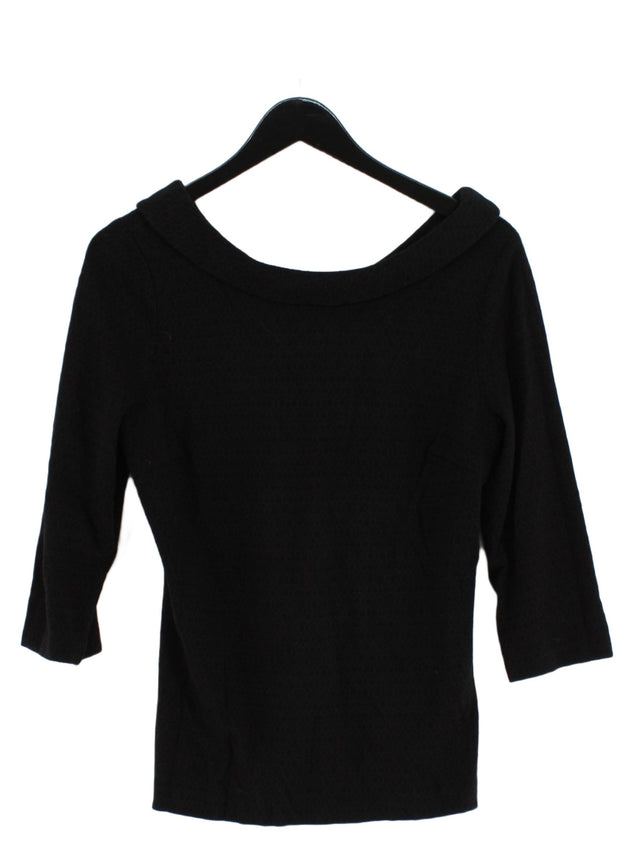 Boden Women's Top UK 14 Black Cotton with Polyester