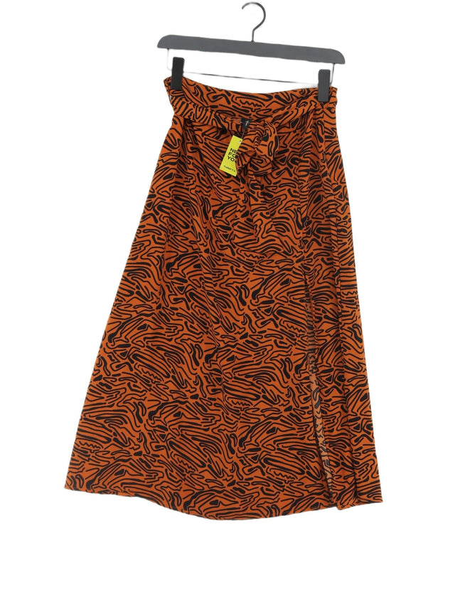 Vero Moda Women's Midi Skirt M Orange 100% Polyester