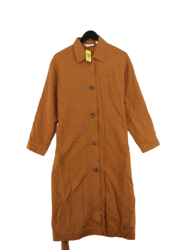 & Other Stories Women's Midi Dress UK 6 Orange 100% Lyocell Modal