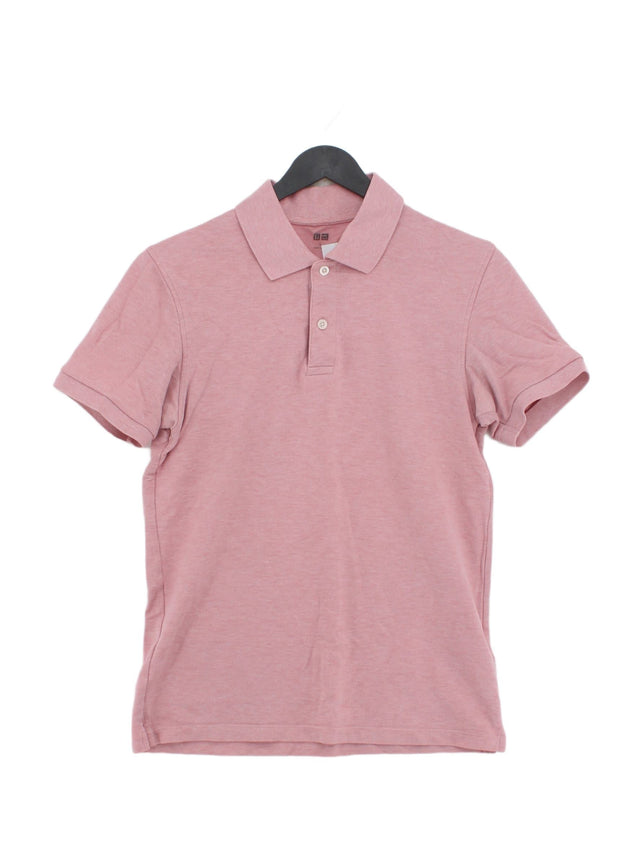Uniqlo Women's Polo S Pink Cotton with Polyester
