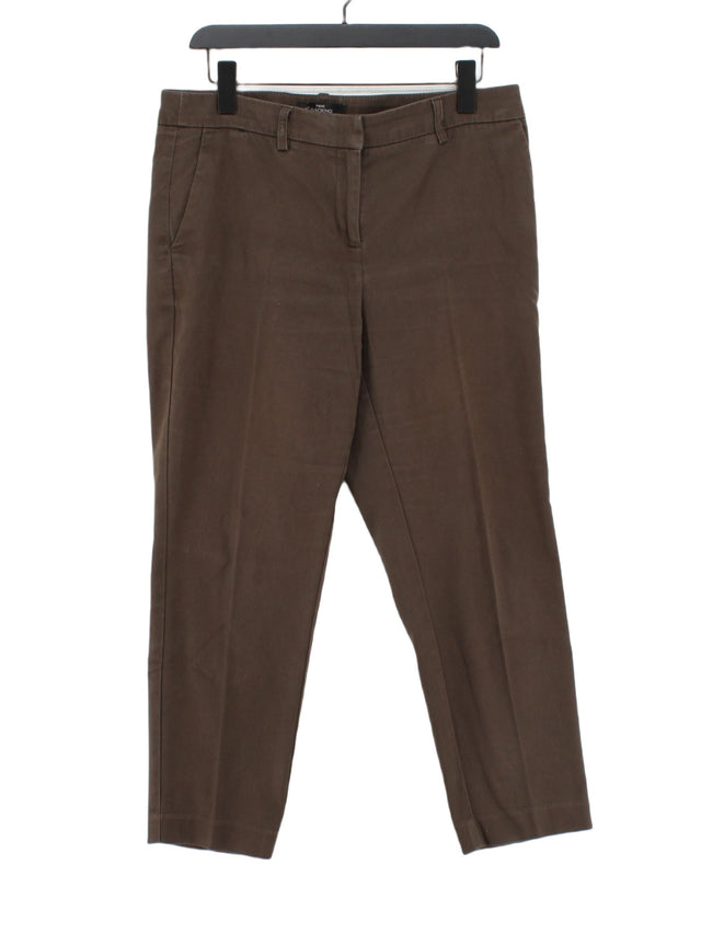 Next Women's Trousers UK 12 Brown Cotton with Elastane