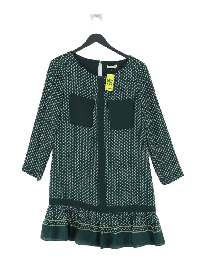 Whistles Women's Midi Dress UK 10 Green Silk with Polyester