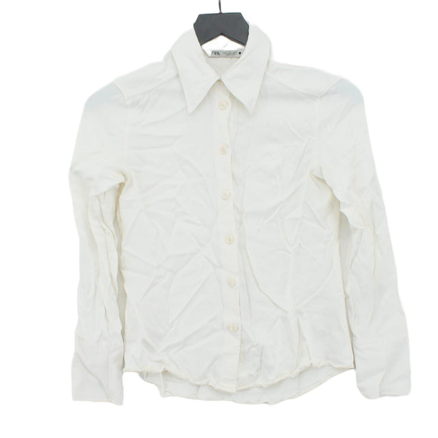 Zara Women's Shirt S Cream 100% Viscose