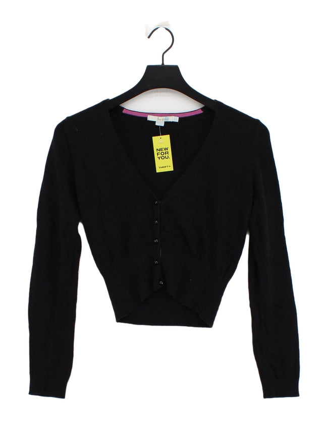 Boden Women's Cardigan UK 8 Black Cotton with Cashmere, Nylon, Viscose