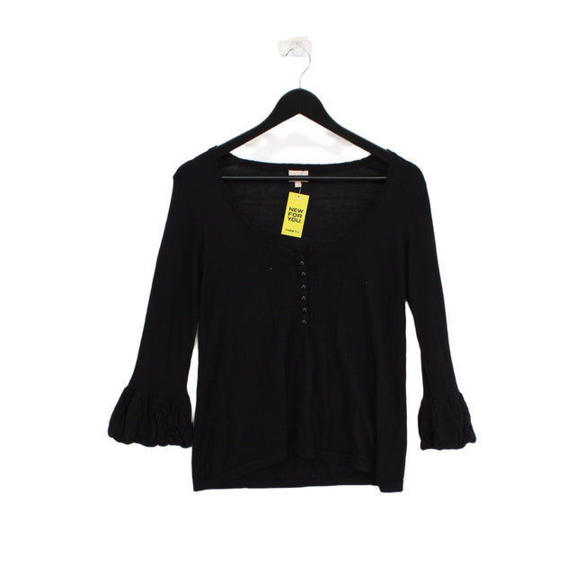 Whistles Women's Top UK 8 Black 100% Wool