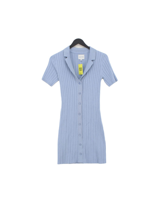 Jack Wills Women's Midi Dress UK 6 Blue Viscose with Polyester