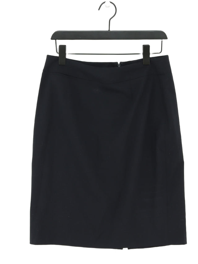 Calvin Klein Women's Midi Skirt UK 10 Blue Polyester with Rayon, Spandex