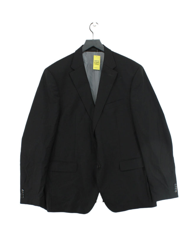 Barutti Men's Blazer Chest: 50 in Black Wool with Polyester, Viscose