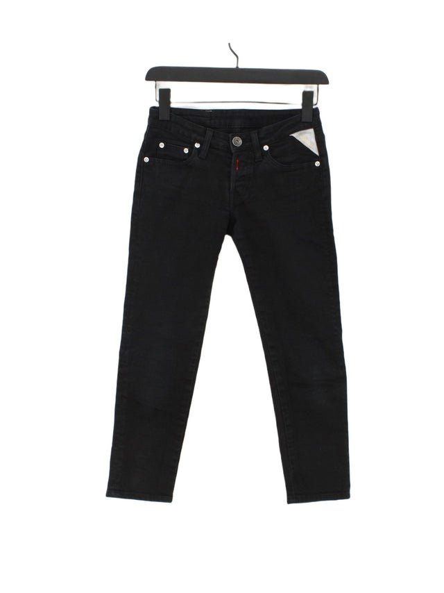 Replay Women's Jeans W 25 in Black Cotton with Elastane