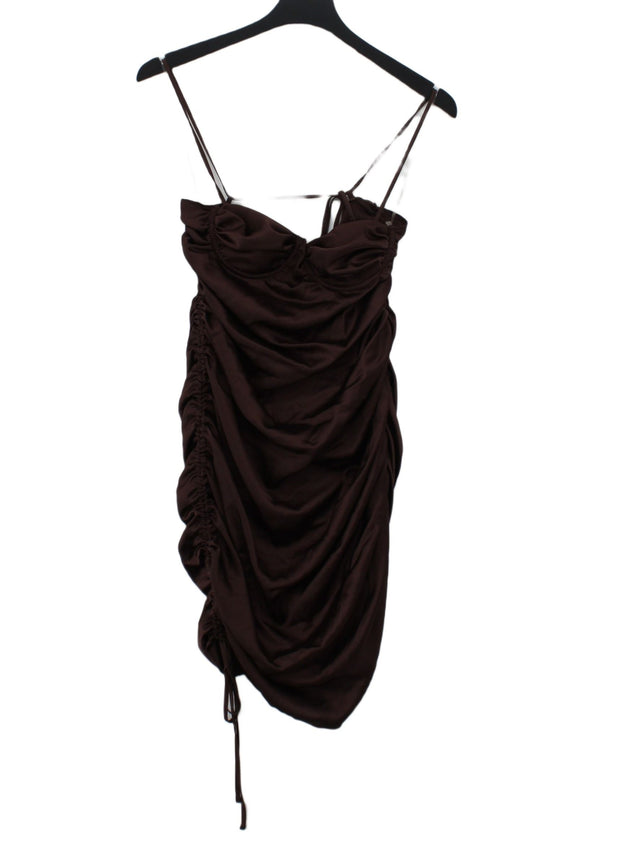 Mistress Rocks Women's Midi Dress M Brown 100% Polyester