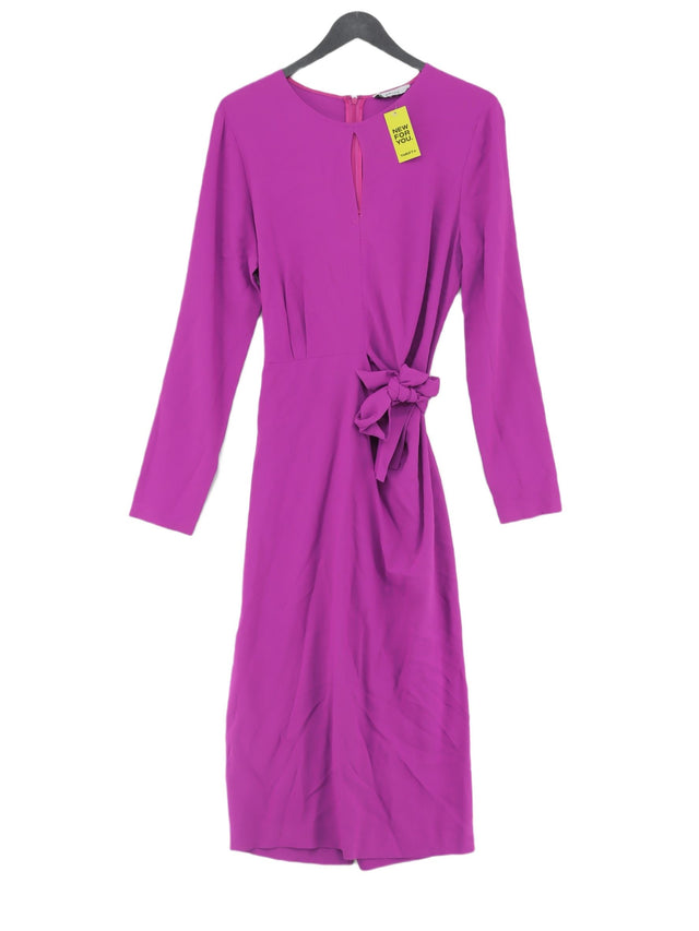 Reiss Women's Midi Dress S Purple Viscose with Elastane