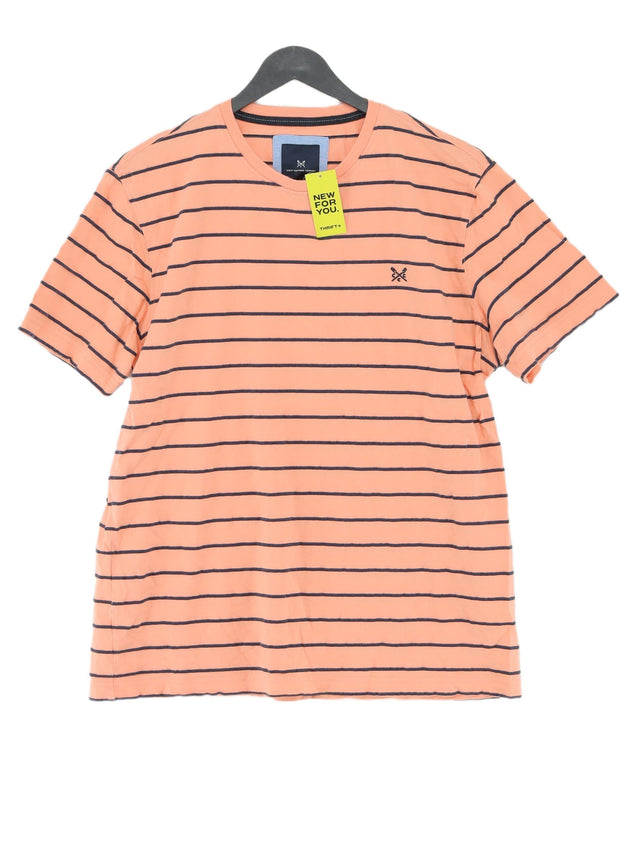 Crew Clothing Men's T-Shirt L Orange 100% Cotton