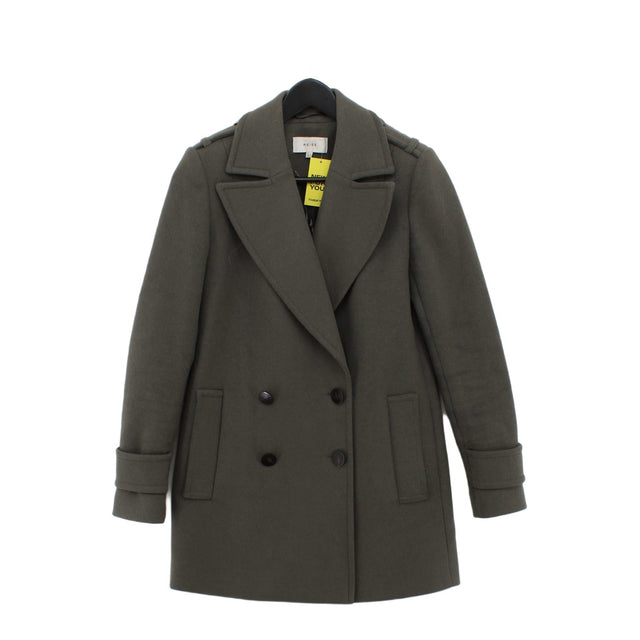 Reiss Women's Coat UK 6 Grey Polyester with Polyamide