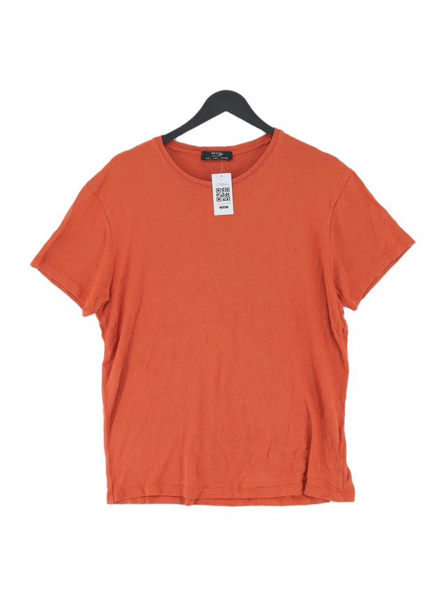 Bershka Men's T-Shirt L Orange 100% Viscose