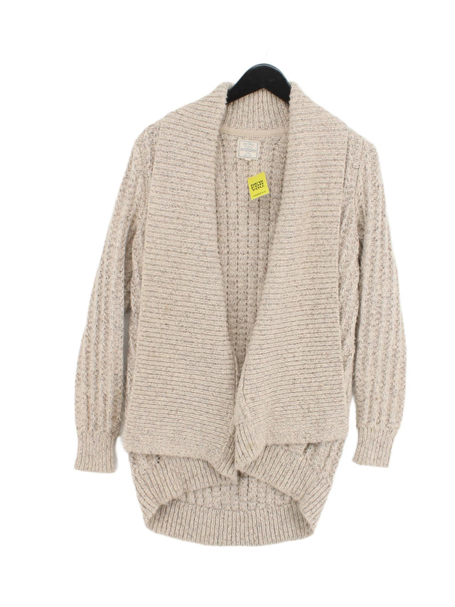 FatFace Women's Cardigan UK 10 Cream Acrylic with Cotton, Polyester