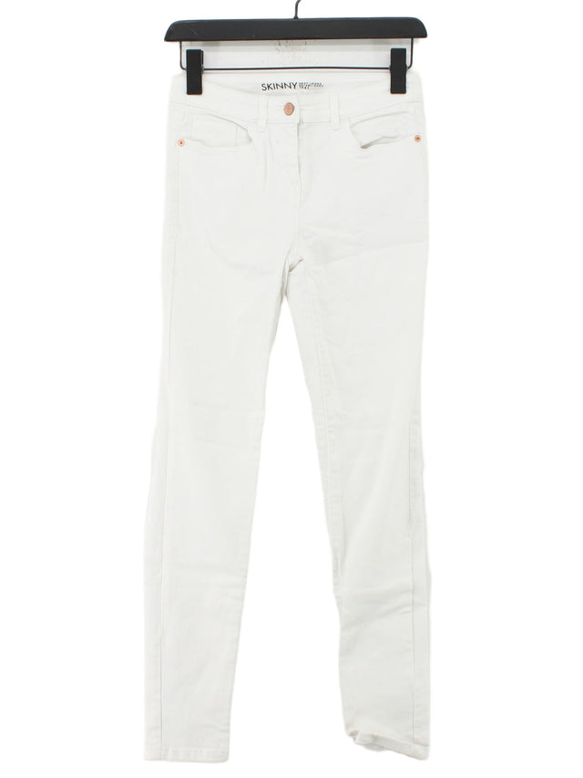Next Women's Jeans UK 6 White Cotton with Elastane, Polyester