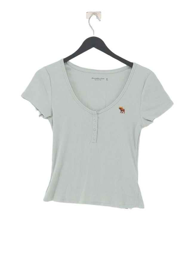Abercrombie & Fitch Women's Top M Green Cotton with Elastane