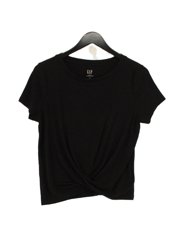 Gap Women's T-Shirt S Black Cotton with Elastane, Polyester, Rayon