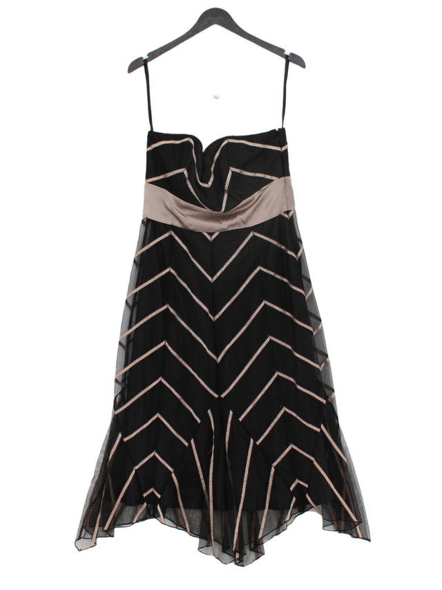 Coast Women's Midi Dress M Black Polyester with Other, Silk