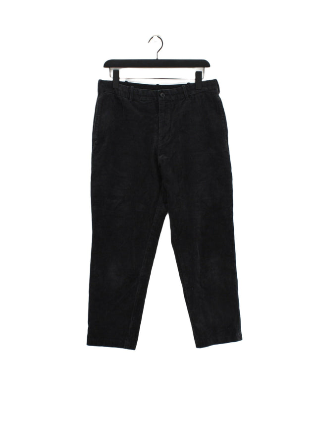 Uniqlo Women's Trousers W 30 in Black Cotton with Elastane, Polyester