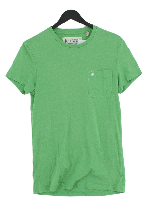 Jack Wills Women's T-Shirt XS Green Cotton with Polyester