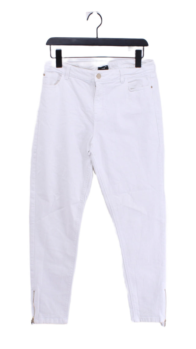 Autograph Women's Jeans UK 14 White Cotton with Elastane, Polyester, Viscose