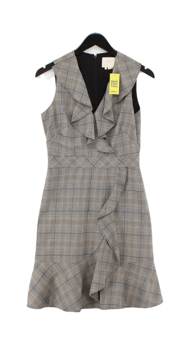 Kate Spade Women's Midi Dress UK 8 Grey Polyester with Elastane, Viscose