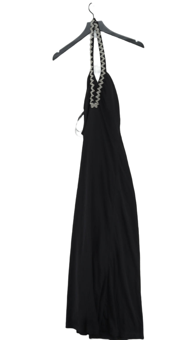 Vintage Joseph Ribkoff Women's Maxi Dress UK 10 Black Rayon with Polyester