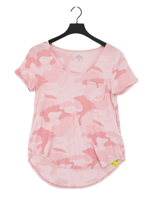 Hollister Women's T-Shirt S Pink Viscose with Elastane