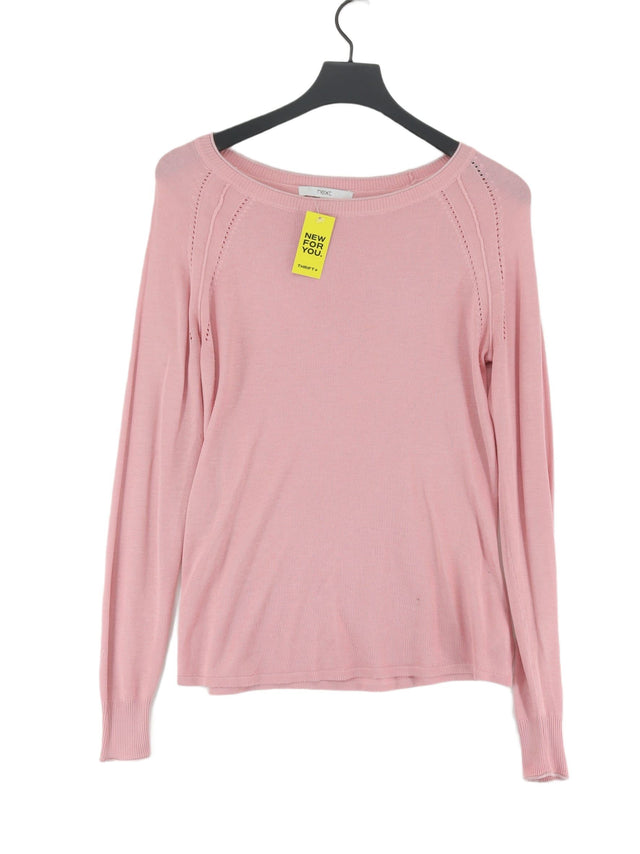 Next Women's Top UK 8 Pink Acrylic with Wool