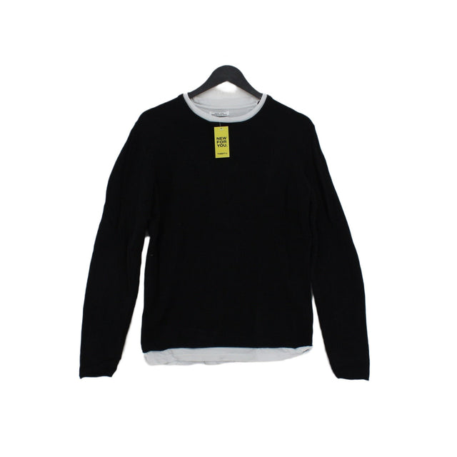 Pull&Bear Men's Jumper M Black 100% Cotton