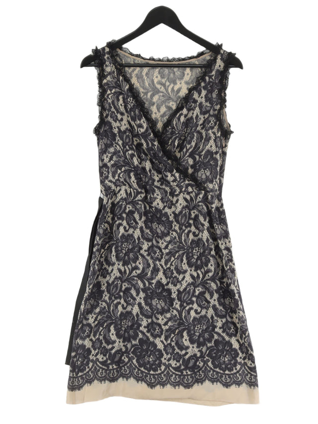 Moschino Women's Midi Dress UK 10 Black 100% Silk