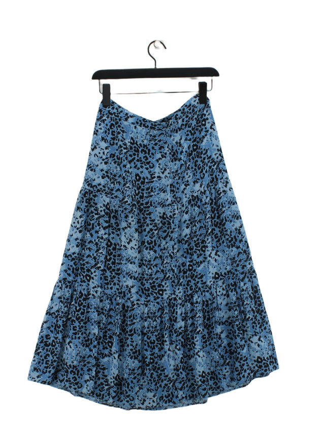 Whistles Women's Midi Skirt UK 8 Blue Other with Viscose